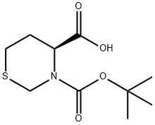 (4S)-3-[(tert-butoxy)carbonyl]-1,3-thiazinane-4-carboxylic acid Struktur