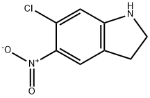 6‐chloro‐5‐nitro‐2,3‐dihydro‐1H‐indole Struktur