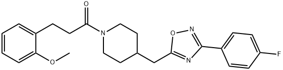 1-(4-{[3-(4-fluorophenyl)-1,2,4-oxadiazol-5-yl]methyl}piperidin-1-yl)-3-(2-methoxyphenyl)propan-1-one Struktur