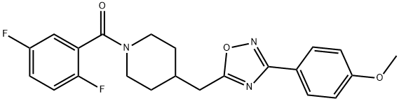 1-(2,5-difluorobenzoyl)-4-{[3-(4-methoxyphenyl)-1,2,4-oxadiazol-5-yl]methyl}piperidine Struktur