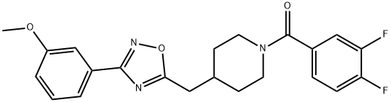 1-(3,4-difluorobenzoyl)-4-{[3-(3-methoxyphenyl)-1,2,4-oxadiazol-5-yl]methyl}piperidine Struktur