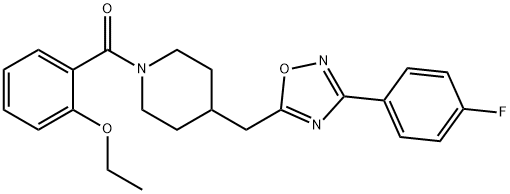 1-(2-ethoxybenzoyl)-4-{[3-(4-fluorophenyl)-1,2,4-oxadiazol-5-yl]methyl}piperidine Struktur