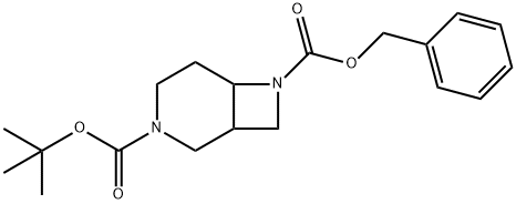 7‐benzyl 3‐tert‐butyl 3,7‐diazabicyclo[4.2.0]octane‐3,7‐dicarboxylate Struktur