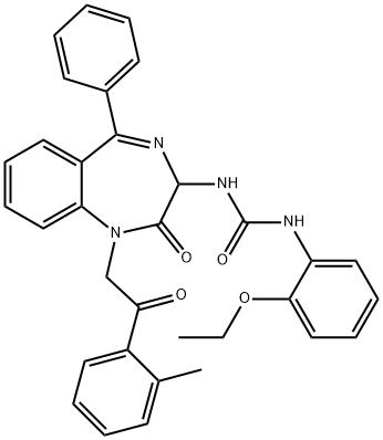 1-(2-ethoxyphenyl)-3-{1-[2-(2-methylphenyl)-2-oxoethyl]-2-oxo-5-phenyl-2,3-dihydro-1H-1,4-benzodiazepin-3-yl}urea Struktur