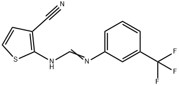 (E)-N'-(3-cyanothiophen-2-yl)-N-[3-(trifluoromethyl)phenyl]methanimidamide Struktur