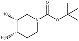 1-piperidinecarboxylic acid, 4-amino-3-hydroxy-, 1,1-dimethylethyl ester, (3r,4s)- Struktur