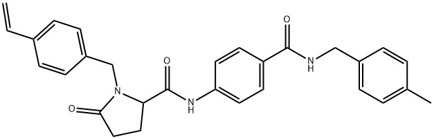 1-[(4-ethenylphenyl)methyl]-N-(4-{[(4-methylphenyl)methyl]carbamoyl}phenyl)-5-oxopyrrolidine-2-carboxamide Struktur