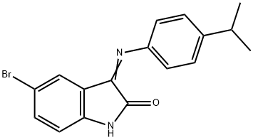 (3Z)-5-bromo-3-{[4-(propan-2-yl)phenyl]imino}-2,3-dihydro-1H-indol-2-one Struktur