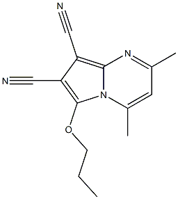 2,4-dimethyl-6-propoxypyrrolo[1,2-a]pyrimidine-7,8-dicarbonitrile Struktur