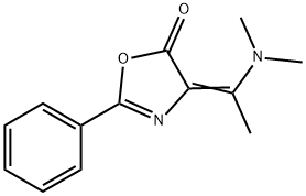 (4E)-4-[1-(dimethylamino)ethylidene]-2-phenyl-4,5-dihydro-1,3-oxazol-5-one Struktur