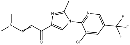 (2E)-1-{1-[3-chloro-5-(trifluoromethyl)pyridin-2-yl]-2-methyl-1H-imidazol-4-yl}-3-(dimethylamino)prop-2-en-1-one Struktur