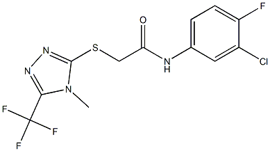 N-(3-chloro-4-fluorophenyl)-2-{[4-methyl-5-(trifluoromethyl)-4H-1,2,4-triazol-3-yl]sulfanyl}acetamide Struktur