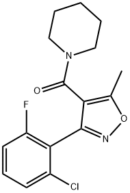 1-[3-(2-chloro-6-fluorophenyl)-5-methyl-1,2-oxazole-4-carbonyl]piperidine Struktur