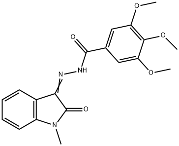 (E)-3,4,5-trimethoxy-N-(1-methyl-2-oxoindolin-3-ylidene)benzohydrazide Struktur