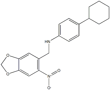 4-cyclohexyl-N-[(6-nitro-1,3-benzodioxol-5-yl)methyl]aniline Struktur