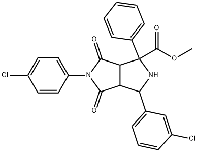 methyl 3-(3-chlorophenyl)-5-(4-chlorophenyl)-4,6-dioxo-1-phenyloctahydropyrrolo[3,4-c]pyrrole-1-carboxylate Struktur