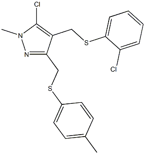 (5-chloro-4-{[(2-chlorophenyl)sulfanyl]methyl}-1-methyl-1H-pyrazol-3-yl)methyl 4-methylphenyl sulfide Struktur