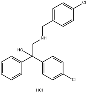 1-(4-chlorophenyl)-2-{[(4-chlorophenyl)methyl]amino}-1-phenylethan-1-ol hydrochloride Struktur