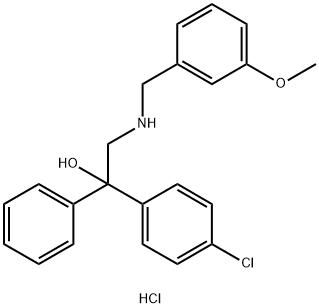 1-(4-chlorophenyl)-2-{[(3-methoxyphenyl)methyl]amino}-1-phenylethan-1-ol hydrochloride Struktur