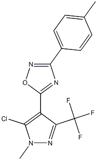 5-[5-chloro-1-methyl-3-(trifluoromethyl)-1H-pyrazol-4-yl]-3-(4-methylphenyl)-1,2,4-oxadiazole Struktur