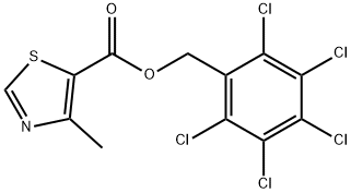 (2,3,4,5,6-pentachlorophenyl)methyl 4-methyl-1,3-thiazole-5-carboxylate Struktur