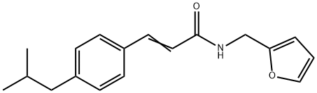 (2E)-N-[(furan-2-yl)methyl]-3-[4-(2-methylpropyl)phenyl]prop-2-enamide Struktur