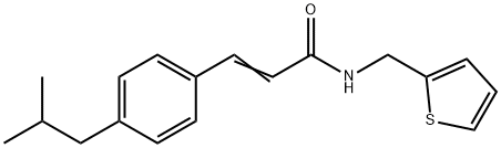 (2E)-3-[4-(2-methylpropyl)phenyl]-N-[(thiophen-2-yl)methyl]prop-2-enamide Struktur