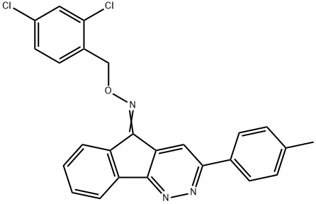 (5Z)-N-[(2,4-dichlorophenyl)methoxy]-3-(4-methylphenyl)-5H-indeno[1,2-c]pyridazin-5-imine Struktur