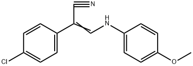 (2E)-2-(4-chlorophenyl)-3-[(4-methoxyphenyl)amino]prop-2-enenitrile Struktur