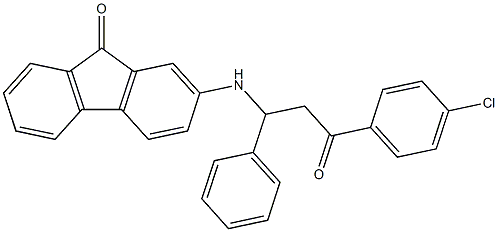 2-{[3-(4-chlorophenyl)-3-oxo-1-phenylpropyl]amino}-9H-fluoren-9-one Struktur