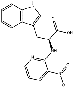 (2S)-3-(1H-indol-3-yl)-2-[(3-nitropyridin-2-yl)amino]propanoic acid Struktur