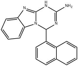 4-(naphthalen-1-yl)-1,4-dihydro[1,3,5]triazino[1,2-a]benzimidazol-2-amine Struktur