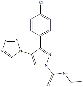 3-(4-chlorophenyl)-N-ethyl-4-(1H-1,2,4-triazol-1-yl)-1H-pyrazole-1-carboxamide Struktur