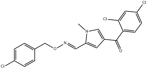 (E)-[(4-chlorophenyl)methoxy]({[4-(2,4-dichlorobenzoyl)-1-methyl-1H-pyrrol-2-yl]methylidene})amine Struktur