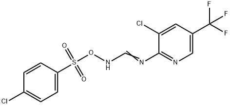 (Z)-{amino[3-chloro-5-(trifluoromethyl)pyridin-2-yl]methylidene}amino 4-chlorobenzene-1-sulfonate Struktur