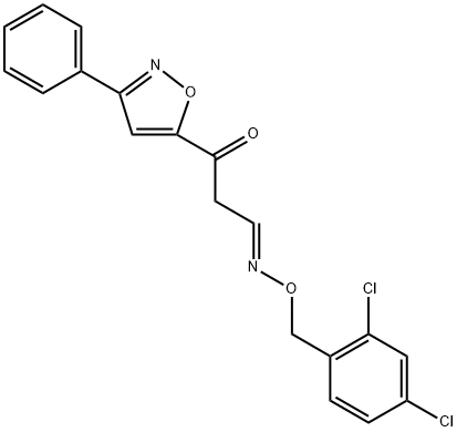 (3E)-3-{[(2,4-dichlorophenyl)methoxy]imino}-1-(3-phenyl-1,2-oxazol-5-yl)propan-1-one Struktur