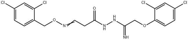 (3E)-N'-[2-(2,4-dichlorophenoxy)ethanimidoyl]-3-{[(2,4-dichlorophenyl)methoxy]imino}propanehydrazide Struktur