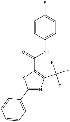 N-(4-fluorophenyl)-2-phenyl-4-(trifluoromethyl)-1,3-thiazole-5-carboxamide Struktur