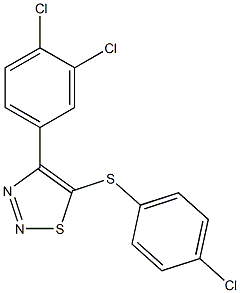 4-chlorophenyl 4-(3,4-dichlorophenyl)-1,2,3-thiadiazol-5-yl sulfide Struktur