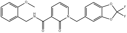 1-[(2,2-difluoro-2H-1,3-benzodioxol-5-yl)methyl]-N-[(2-methoxyphenyl)methyl]-2-oxo-1,2-dihydropyridine-3-carboxamide Struktur