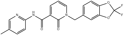 1-[(2,2-difluoro-2H-1,3-benzodioxol-5-yl)methyl]-N-(5-methylpyridin-2-yl)-2-oxo-1,2-dihydropyridine-3-carboxamide Struktur