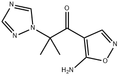 1-(5-amino-1,2-oxazol-4-yl)-2-methyl-2-(1H-1,2,4-triazol-1-yl)propan-1-one Struktur