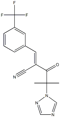 (2E)-4-methyl-3-oxo-4-(1H-1,2,4-triazol-1-yl)-2-{[3-(trifluoromethyl)phenyl]methylidene}pentanenitrile Struktur