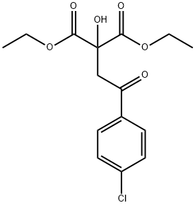 1,3-diethyl 2-[2-(4-chlorophenyl)-2-oxoethyl]-2-hydroxypropanedioate Struktur