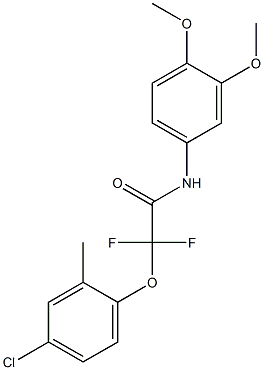 2-(4-chloro-2-methylphenoxy)-N-(3,4-dimethoxyphenyl)-2,2-difluoroacetamide Struktur