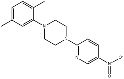 1-(2,5-dimethylphenyl)-4-(5-nitropyridin-2-yl)piperazine Struktur