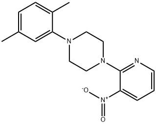 1-(2,5-dimethylphenyl)-4-(3-nitropyridin-2-yl)piperazine Struktur