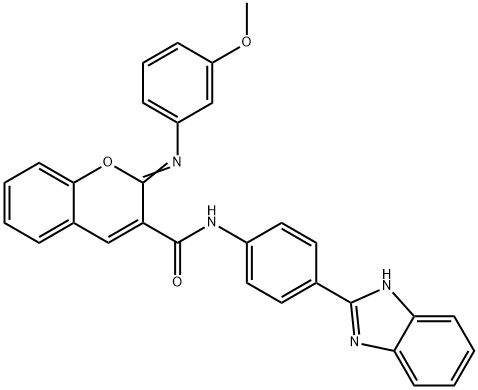 (2Z)-N-[4-(1H-1,3-benzodiazol-2-yl)phenyl]-2-[(3-methoxyphenyl)imino]-2H-chromene-3-carboxamide Struktur