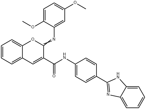 (2Z)-N-[4-(1H-1,3-benzodiazol-2-yl)phenyl]-2-[(2,5-dimethoxyphenyl)imino]-2H-chromene-3-carboxamide Struktur