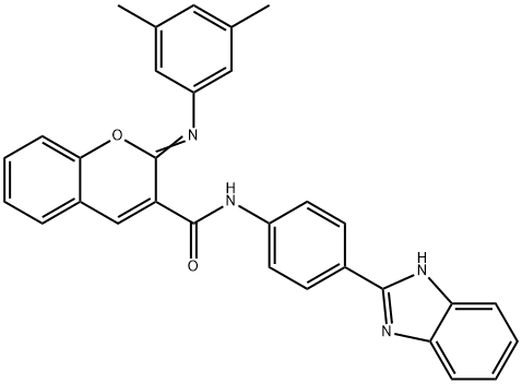 (2Z)-N-[4-(1H-1,3-benzodiazol-2-yl)phenyl]-2-[(3,5-dimethylphenyl)imino]-2H-chromene-3-carboxamide Struktur